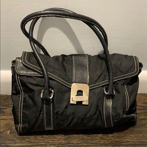 Black Prada nylon and leather bag